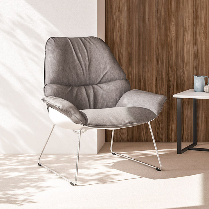 Contemporary Nordic Reception Chair - Upholstered PP Fabric Lounge Chair With Steel Frame For Office, Cafe & Living Room