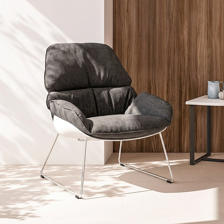 Contemporary Nordic Reception Chair - Upholstered PP Fabric Lounge Chair With Steel Frame For Office, Cafe & Living Room