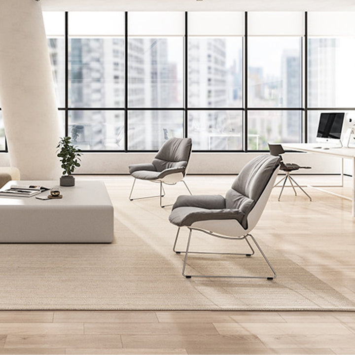 Contemporary Nordic Reception Chair - Upholstered PP Fabric Lounge Chair With Steel Frame For Office, Cafe &amp; Living Room