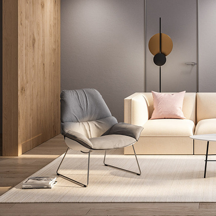 Contemporary Nordic Reception Chair - Upholstered PP Fabric Lounge Chair With Steel Frame For Office, Cafe & Living Room