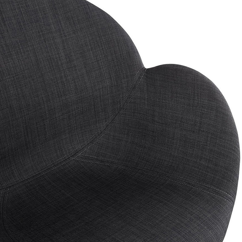 Contemporary Nordic Upholstered Dining Chair With Armrests - Fabric Seat PP Frame &amp; Solid Beech Wood Legs, Set Of 2