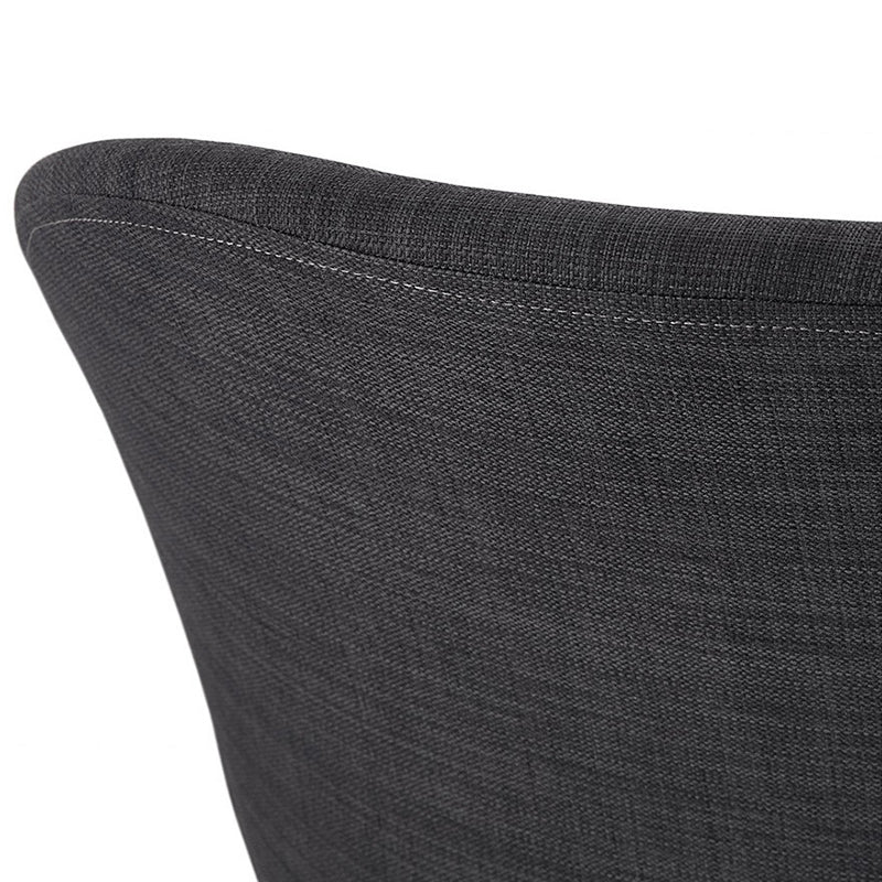 Contemporary Nordic Upholstered Dining Chair With Armrests - Fabric Seat PP Frame &amp; Solid Beech Wood Legs, Set Of 2