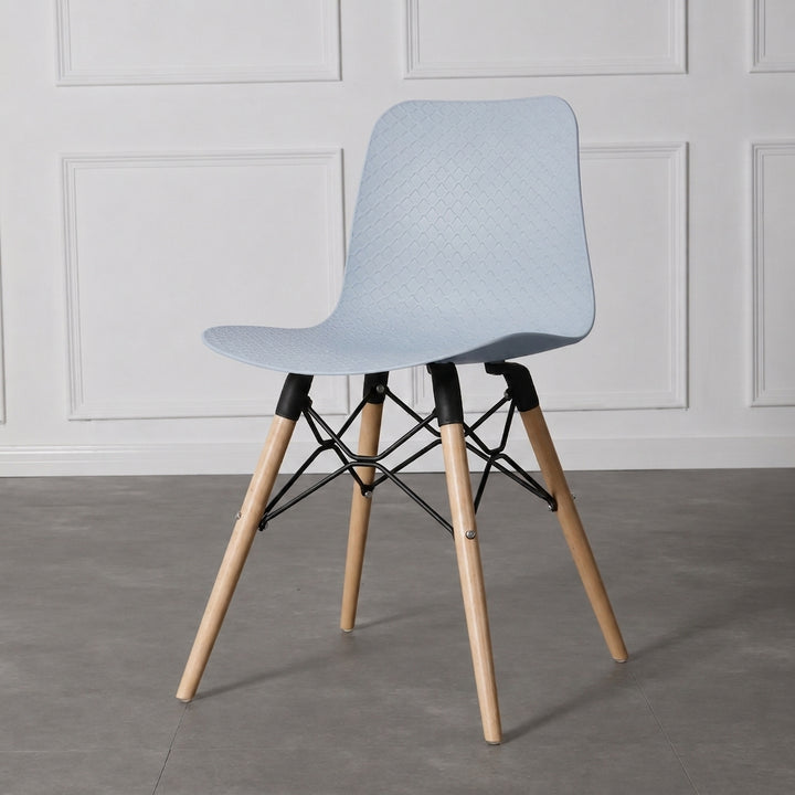 Modern Minimalist Curved PP &amp; Beech Wood Dining Chairs - Set Of 4 For Dining Room, Kitchen &amp; Home Office