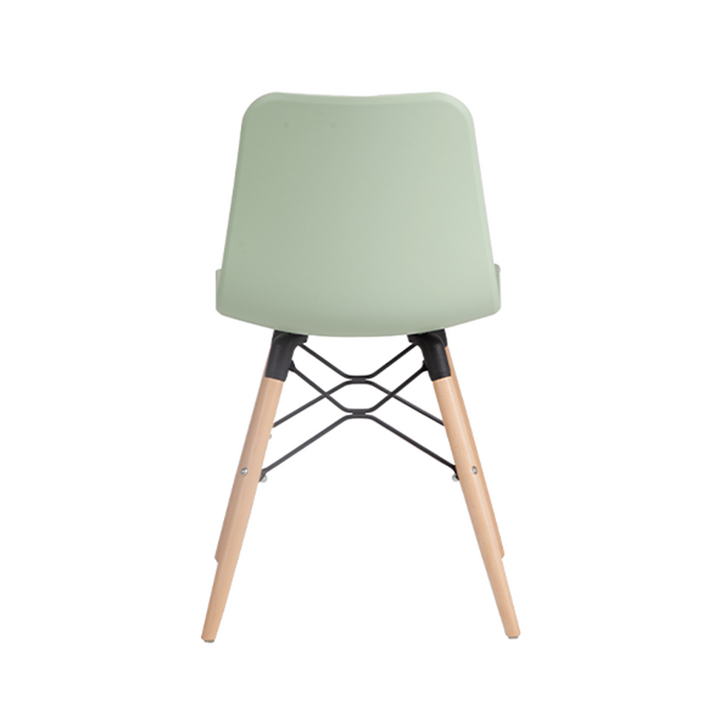 Modern Minimalist Curved PP &amp; Beech Wood Dining Chairs - Set Of 4 For Dining Room, Kitchen &amp; Home Office