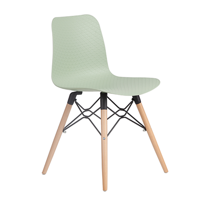 Modern Minimalist Curved PP &amp; Beech Wood Dining Chairs - Set Of 4 For Dining Room, Kitchen &amp; Home Office