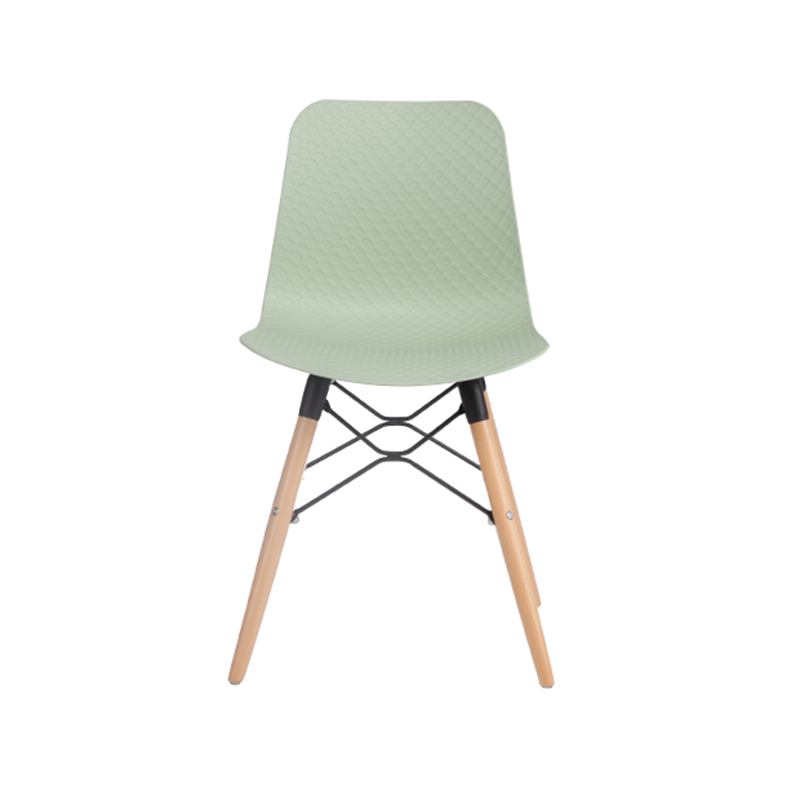 Modern Minimalist Curved PP &amp; Beech Wood Dining Chairs - Set Of 4 For Dining Room, Kitchen &amp; Home Office