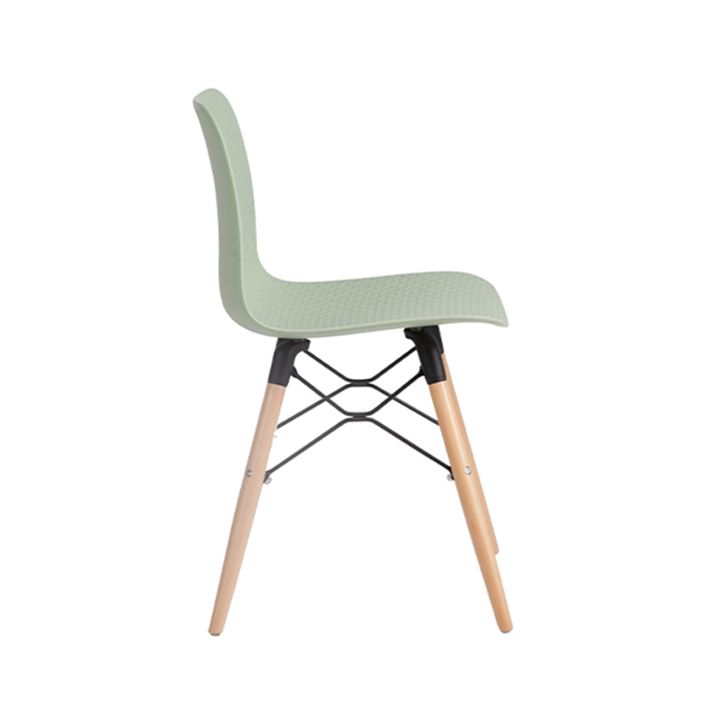 Modern Minimalist Curved PP &amp; Beech Wood Dining Chairs - Set Of 4 For Dining Room, Kitchen &amp; Home Office