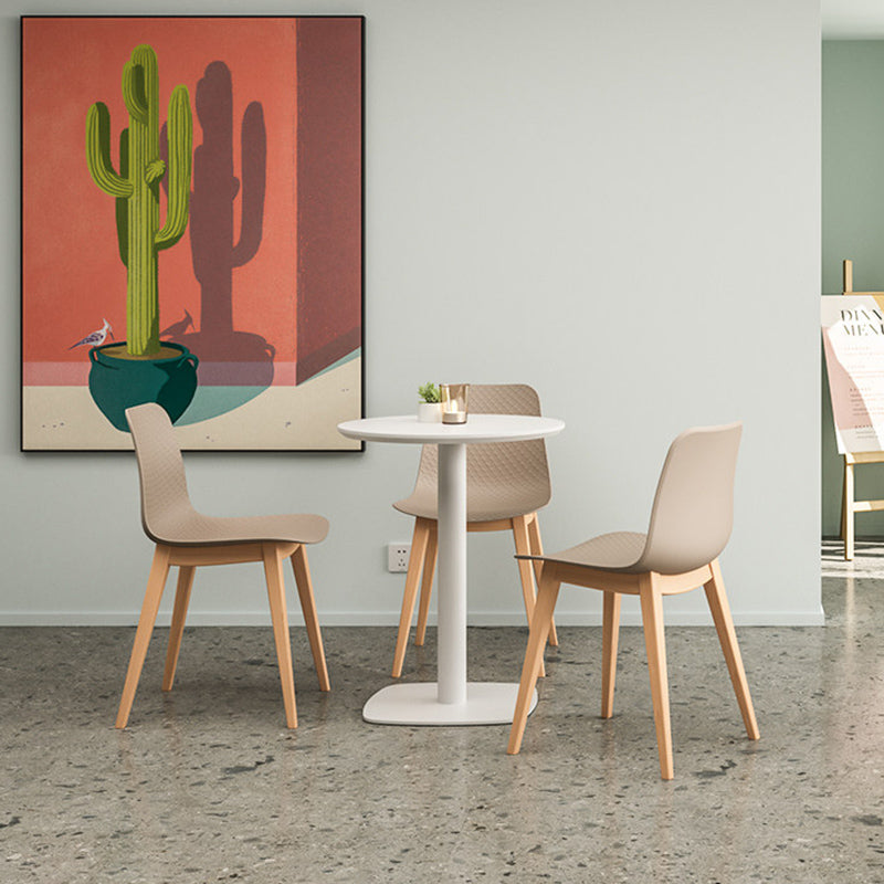 Modern Minimalist PP &amp; Beech Wood Dining Chair - Ergonomic Curved Back, Set Of 4