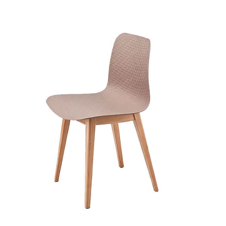 Modern Minimalist PP &amp; Beech Wood Dining Chair - Ergonomic Curved Back, Set Of 4