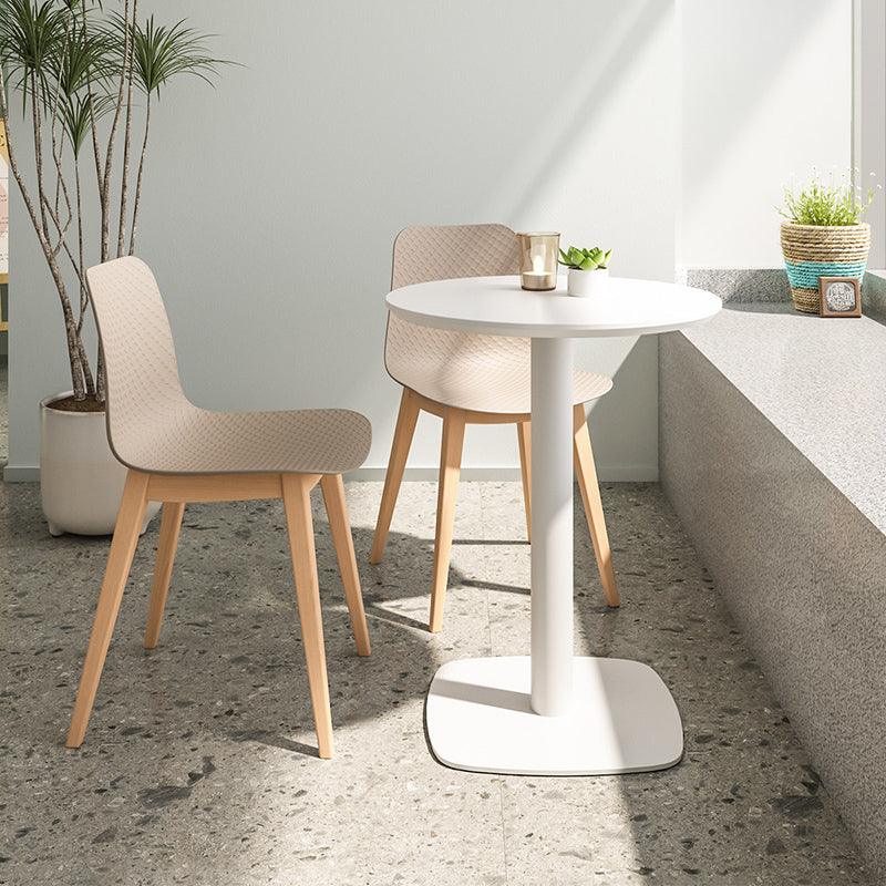 Modern Minimalist PP &amp; Beech Wood Dining Chair - Ergonomic Curved Back, Set Of 4