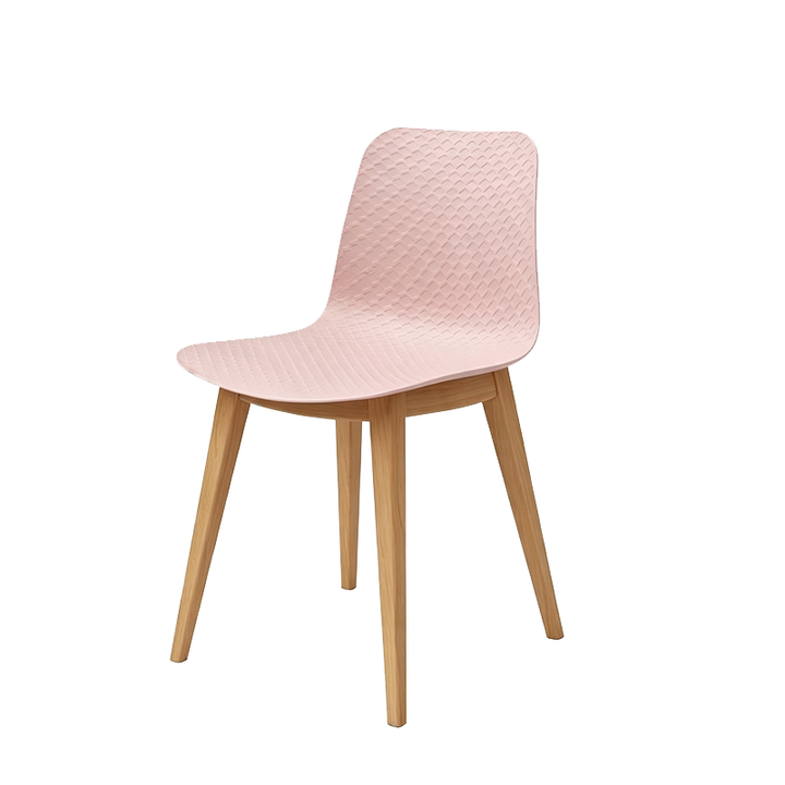 Modern Minimalist PP &amp; Beech Wood Dining Chair - Ergonomic Curved Back, Set Of 4