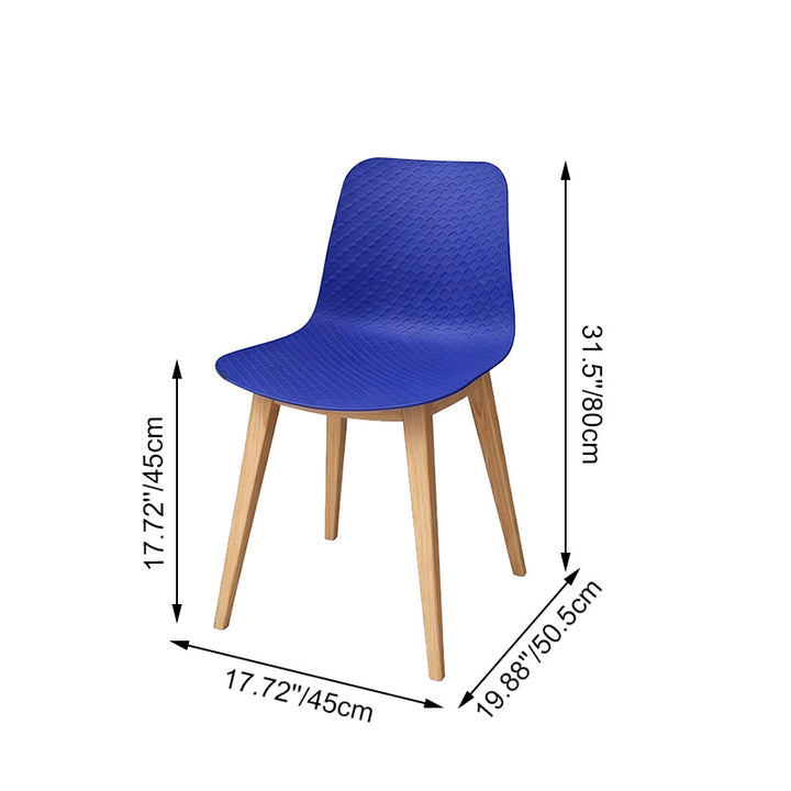 Modern Minimalist PP &amp; Beech Wood Dining Chair - Ergonomic Curved Back, Set Of 4