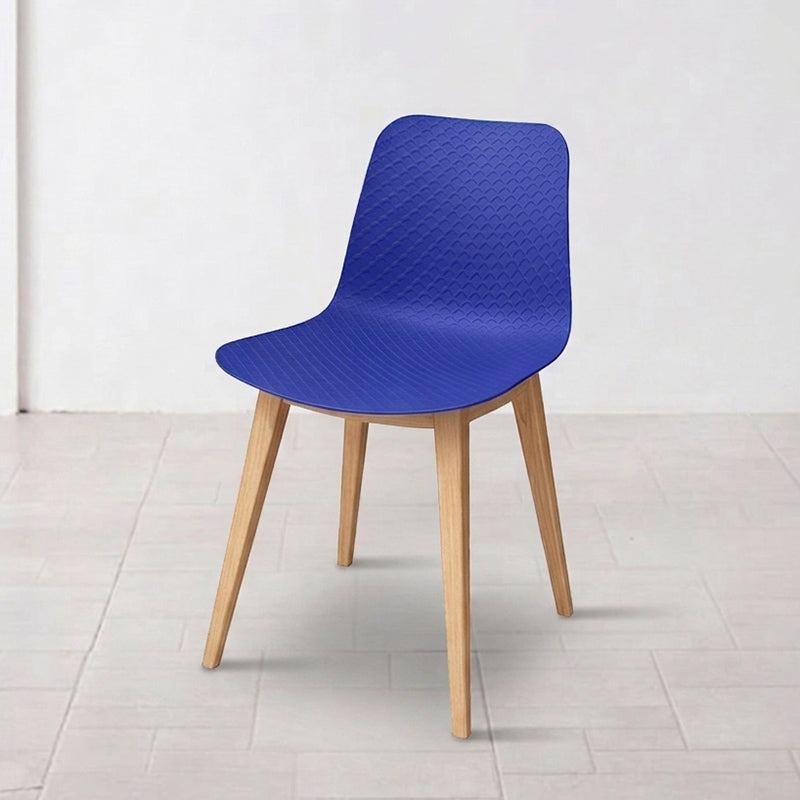 Modern Minimalist PP &amp; Beech Wood Dining Chair - Ergonomic Curved Back, Set Of 4