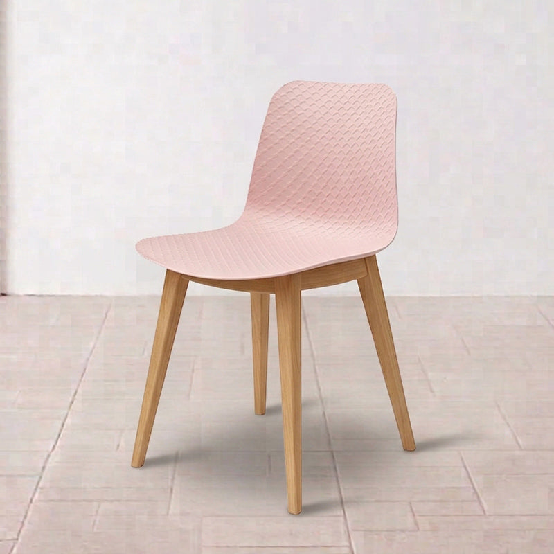 Modern Minimalist PP &amp; Beech Wood Dining Chair - Ergonomic Curved Back, Set Of 4