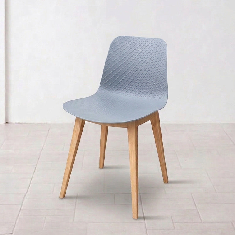 Modern Minimalist PP &amp; Beech Wood Dining Chair - Ergonomic Curved Back, Set Of 4