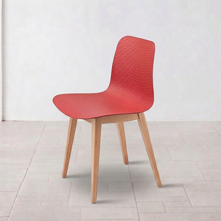 Modern Minimalist PP &amp; Beech Wood Dining Chair - Ergonomic Curved Back, Set Of 4