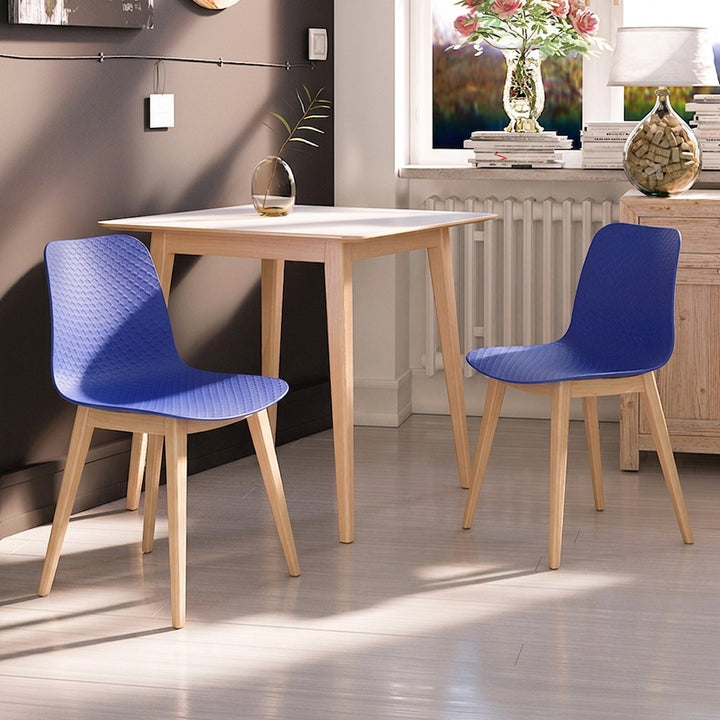 Modern Minimalist PP &amp; Beech Wood Dining Chair - Ergonomic Curved Back, Set Of 4