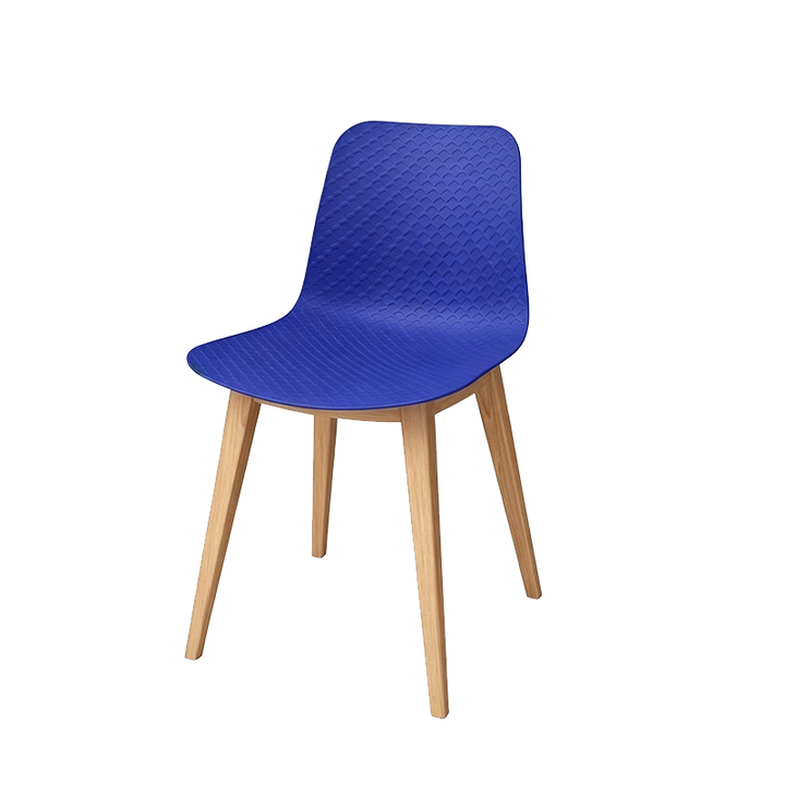 Modern Minimalist PP &amp; Beech Wood Dining Chair - Ergonomic Curved Back, Set Of 4