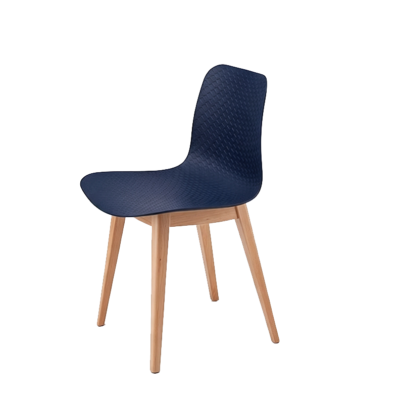 Modern Minimalist PP &amp; Beech Wood Dining Chair - Ergonomic Curved Back, Set Of 4
