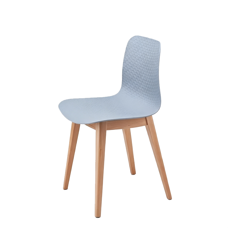 Modern Minimalist PP &amp; Beech Wood Dining Chair - Ergonomic Curved Back, Set Of 4