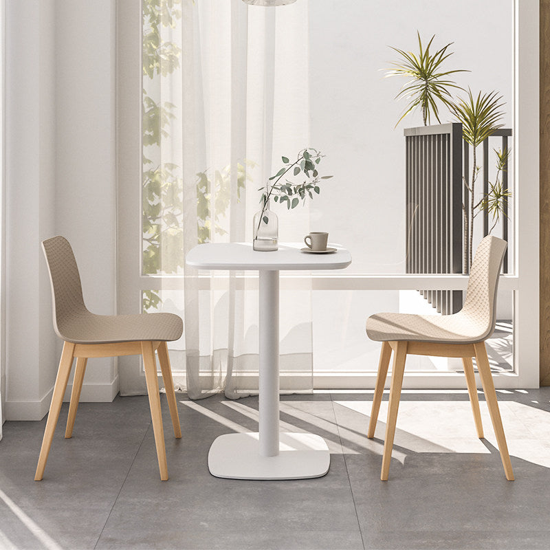 Modern Minimalist PP &amp; Beech Wood Dining Chair - Ergonomic Curved Back, Set Of 4