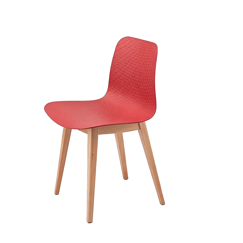 Modern Minimalist PP &amp; Beech Wood Dining Chair - Ergonomic Curved Back, Set Of 4
