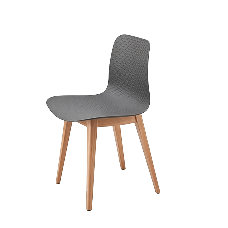 Modern Minimalist PP &amp; Beech Wood Dining Chair - Ergonomic Curved Back, Set Of 4