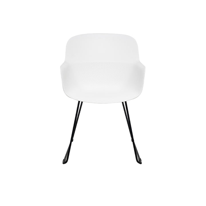 Modern Minimalist PP &amp; Steel Dining Chair With Ergonomic Curved Back - Lightweight Armchair For Dining Room, Kitchen &amp; Cafe