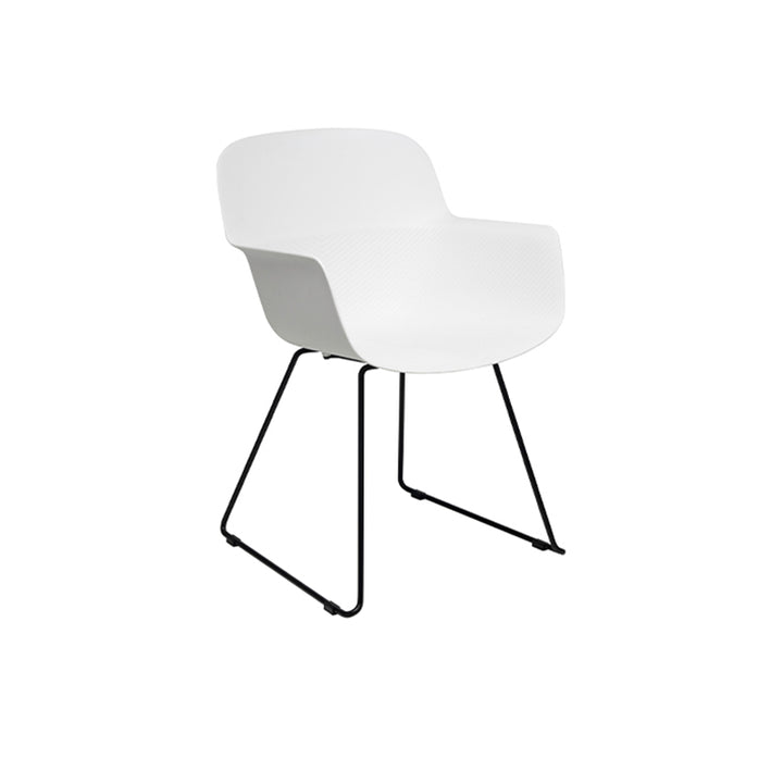 Modern Minimalist PP &amp; Steel Dining Chair With Ergonomic Curved Back - Lightweight Armchair For Dining Room, Kitchen &amp; Cafe