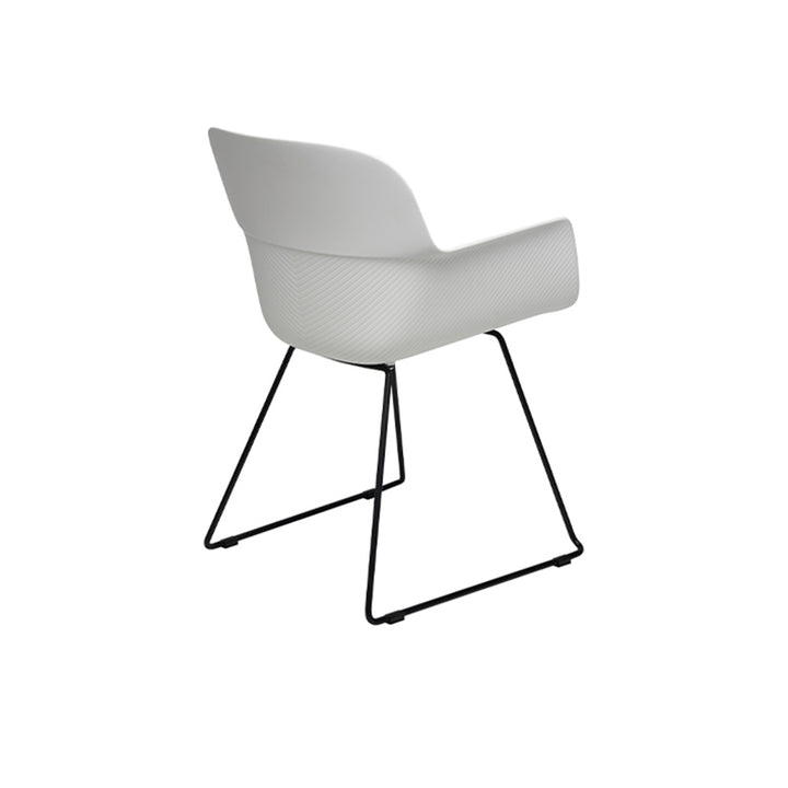 Modern Minimalist PP &amp; Steel Dining Chair With Ergonomic Curved Back - Lightweight Armchair For Dining Room, Kitchen &amp; Cafe