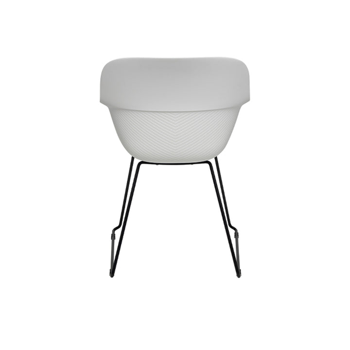 Modern Minimalist PP &amp; Steel Dining Chair With Ergonomic Curved Back - Lightweight Armchair For Dining Room, Kitchen &amp; Cafe
