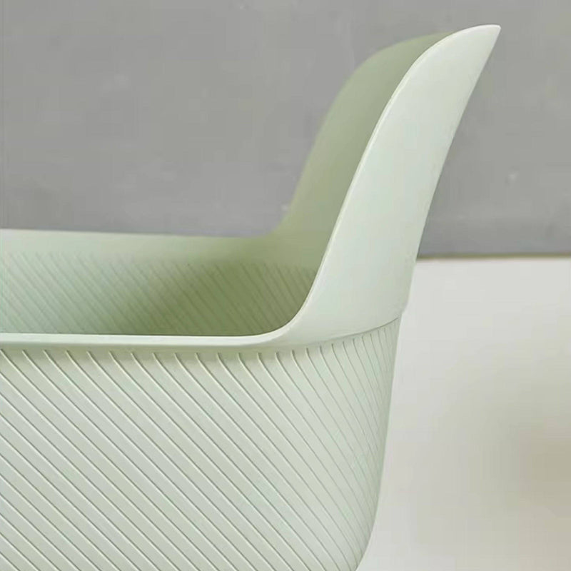 Contemporary Nordic PP &amp; Beech Wood Dining Chair With Ergonomic Curved Back &amp; Armrests - Modern Accent Chair For Dining Room, Kitchen &amp; Cafe