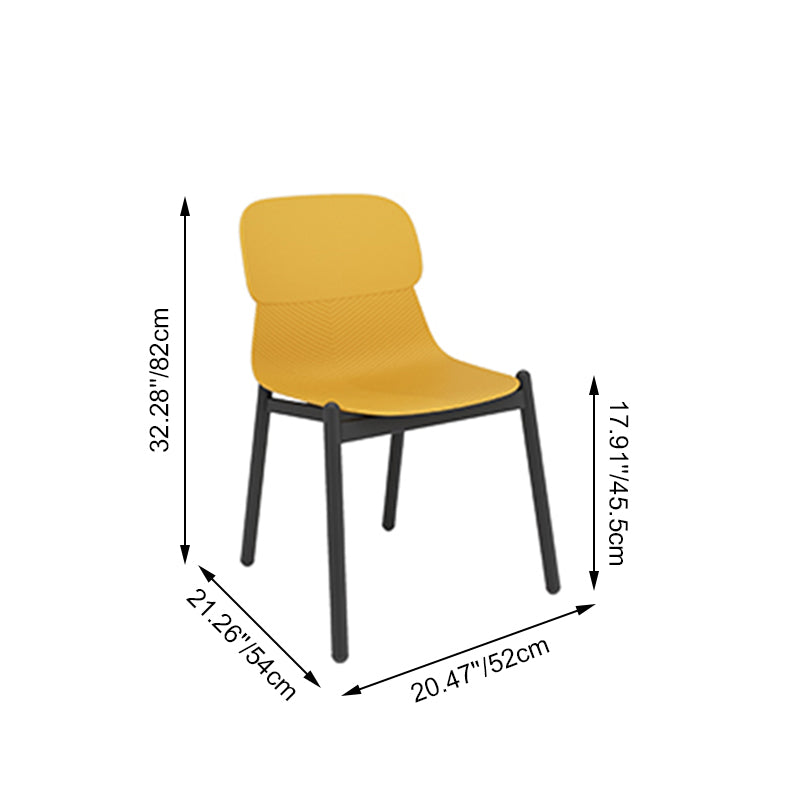 Modern Minimalist PP Dining Chair With Ergonomic Curved Back &amp; Steel Legs - Simple Side Chair For Dining Room, Kitchen &amp; Home Office