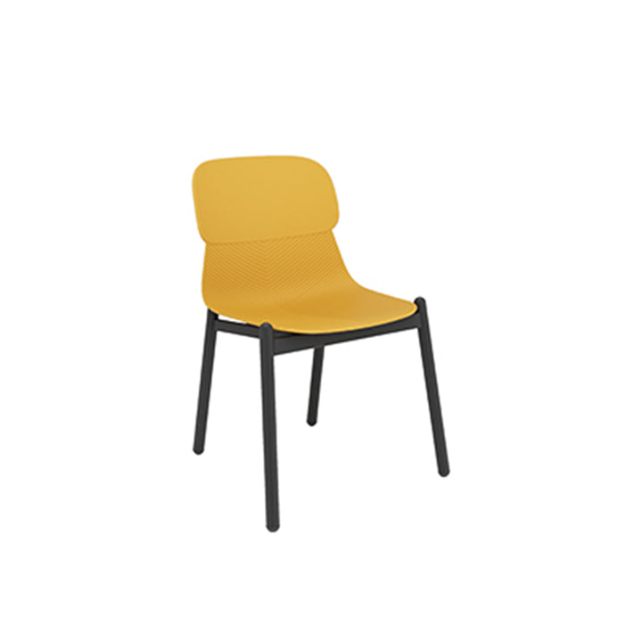 Modern Minimalist PP Dining Chair With Ergonomic Curved Back &amp; Steel Legs - Simple Side Chair For Dining Room, Kitchen &amp; Home Office