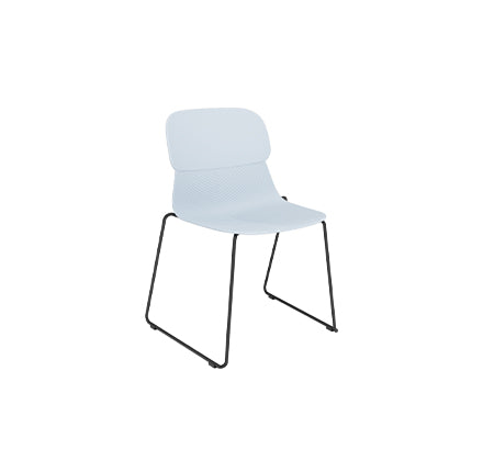 Modern Minimalist PP Dining Chair With Ergonomic Curved Back &amp; Steel Legs - Textured Side Chair For Dining Room, Kitchen &amp; Home Office