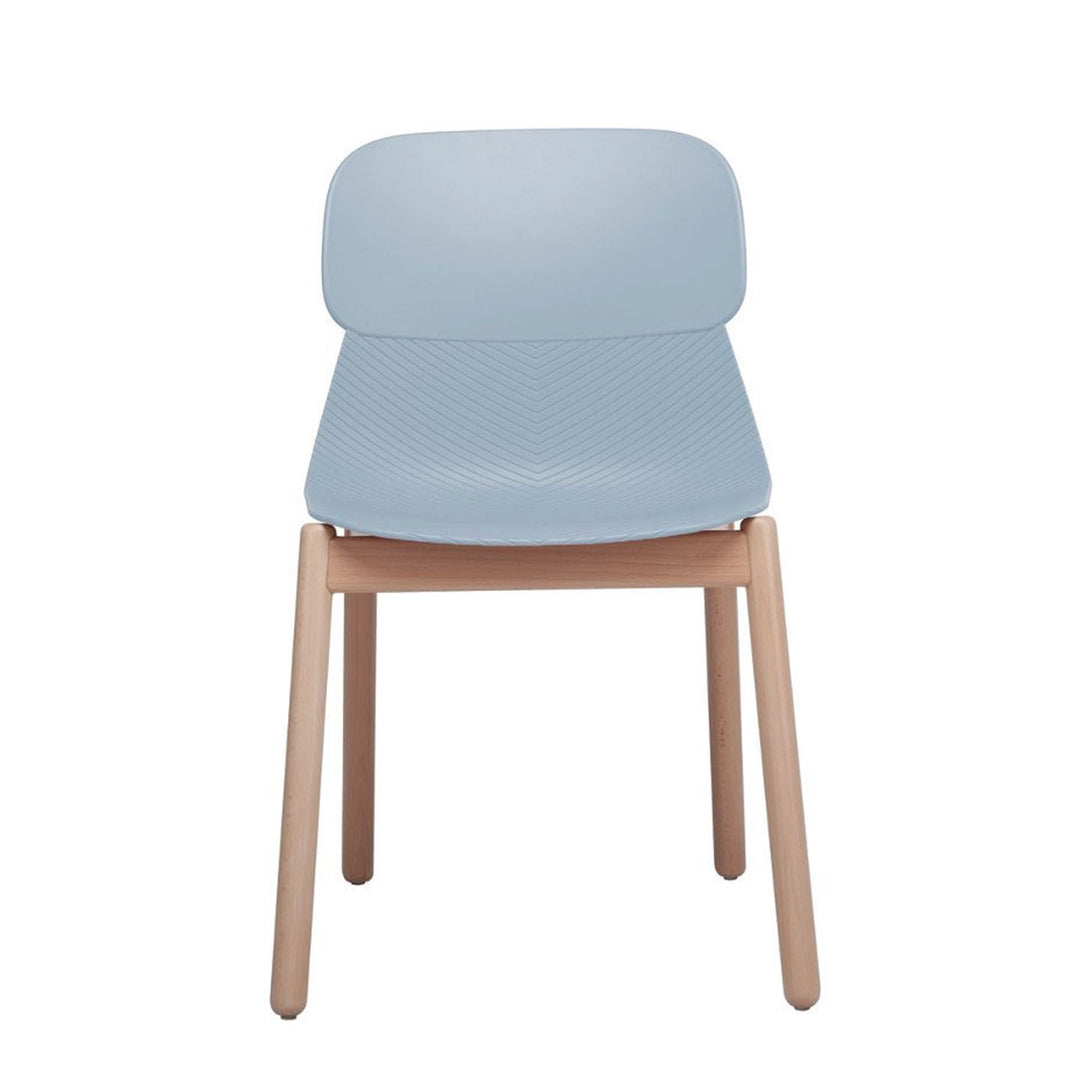 Modern Minimalist PP Dining Chair With Ergonomic Curved Back &amp; Solid Beech Wood Legs - Textured Side Chair For Dining Room, Kitchen &amp; Home Office