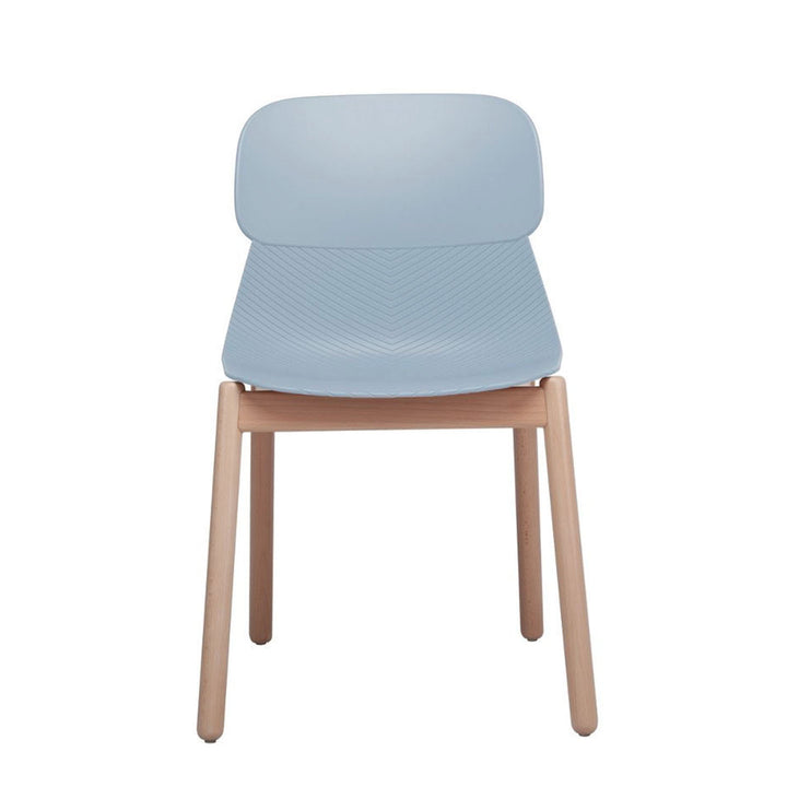 Modern Minimalist PP Dining Chair With Ergonomic Curved Back &amp; Solid Beech Wood Legs - Textured Side Chair For Dining Room, Kitchen &amp; Home Office