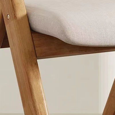 Modern Minimalist Square Rounded Corner Solid Wood Cotton Linen Sponge Foldable Dining Chair Backrest For Dining Room