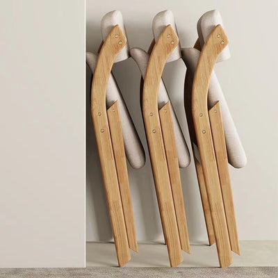 Modern Minimalist Square Rounded Corner Solid Wood Cotton Linen Sponge Foldable Dining Chair Backrest For Dining Room