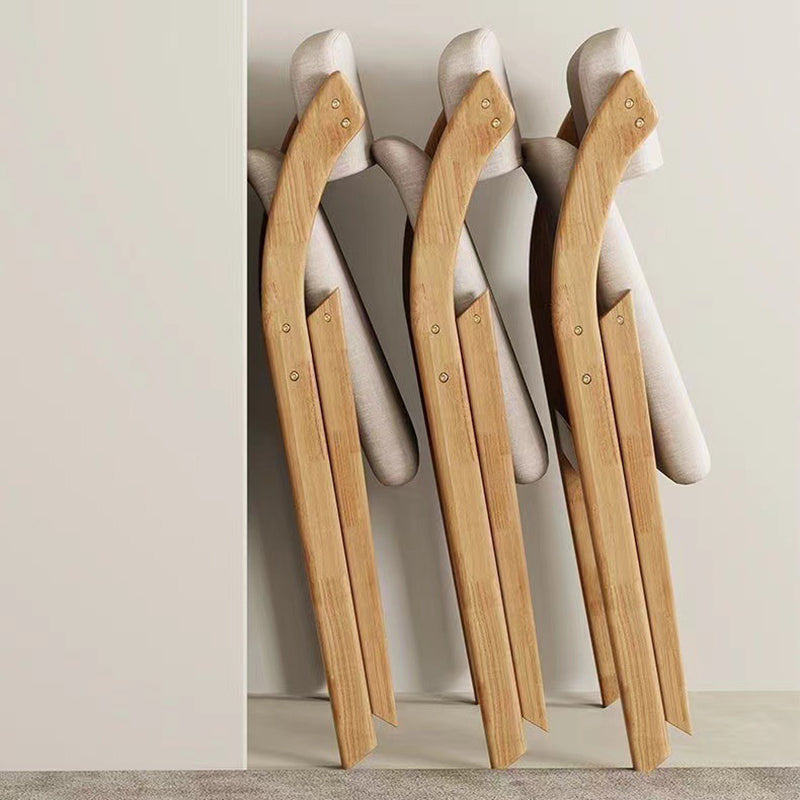 Modern Minimalist Square Rounded Corner Solid Wood Cotton Linen Sponge Foldable Dining Chair Backrest For Dining Room