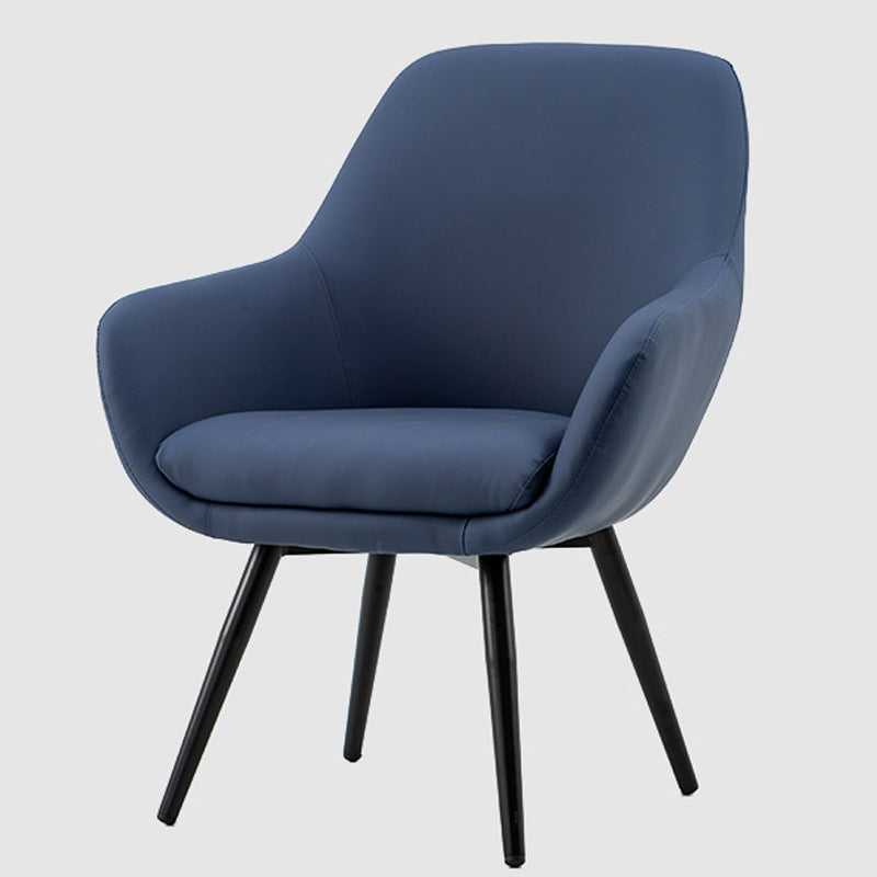 Modern Minimalist Wrap-Style Solid Wood Iron Velvet PU Leather Accent Chair With Backrest For Living Room