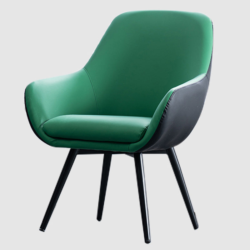 Modern Minimalist Wrap-Style Solid Wood Iron Velvet PU Leather Accent Chair With Backrest For Living Room