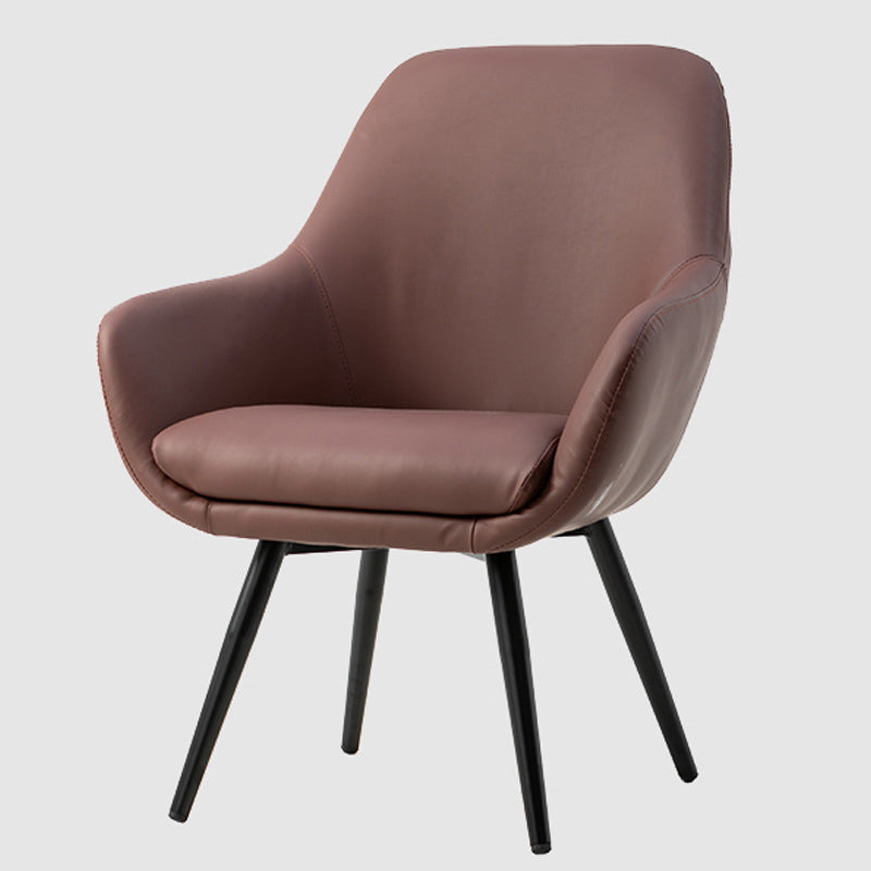 Moderner minimalistischer Esszimmerstuhl im Wrap-Stil aus Sperrholz, Eisen, Samt und PU-Leder mit Rückenlehne für das Esszimmer 