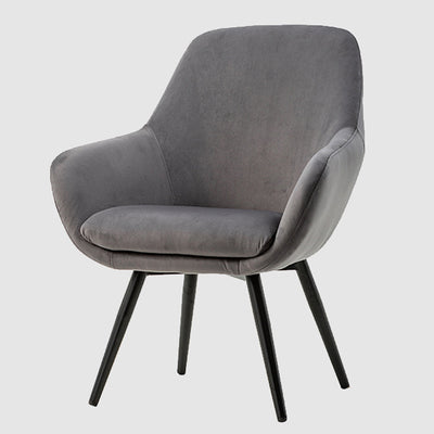 Modern Minimalist Wrap-Style Solid Wood Iron Velvet PU Leather Accent Chair With Backrest For Living Room