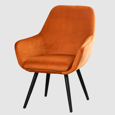 Modern Minimalist Wrap-Style Solid Wood Iron Velvet PU Leather Accent Chair With Backrest For Living Room