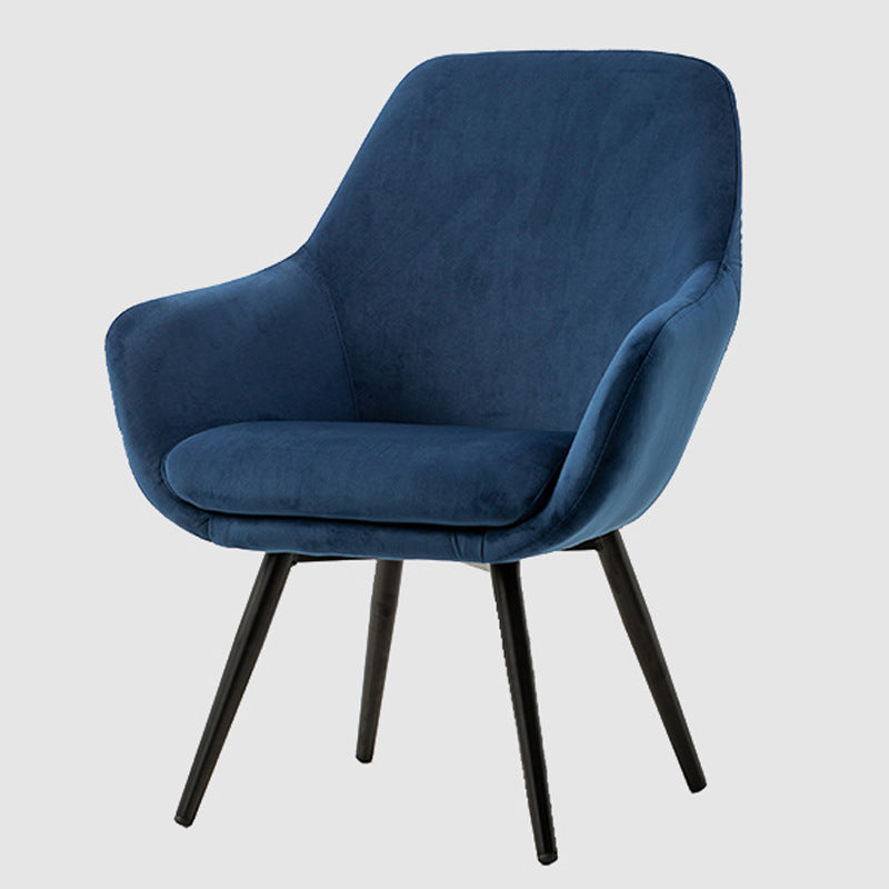 Modern Minimalist Wrap-Style Solid Wood Iron Velvet PU Leather Accent Chair With Backrest For Living Room