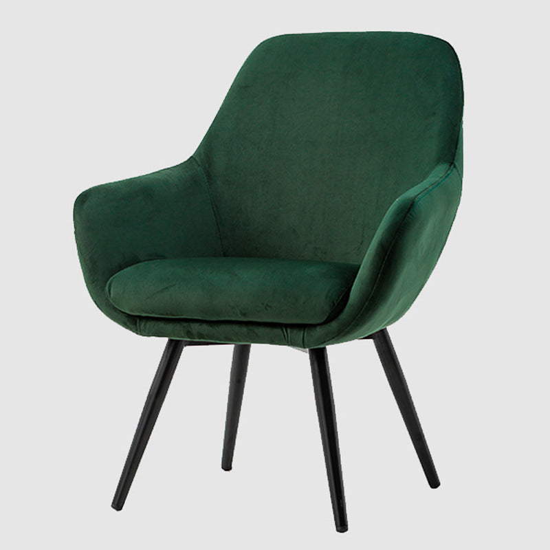 Modern Minimalist Wrap-Style Solid Wood Iron Velvet PU Leather Accent Chair With Backrest For Living Room