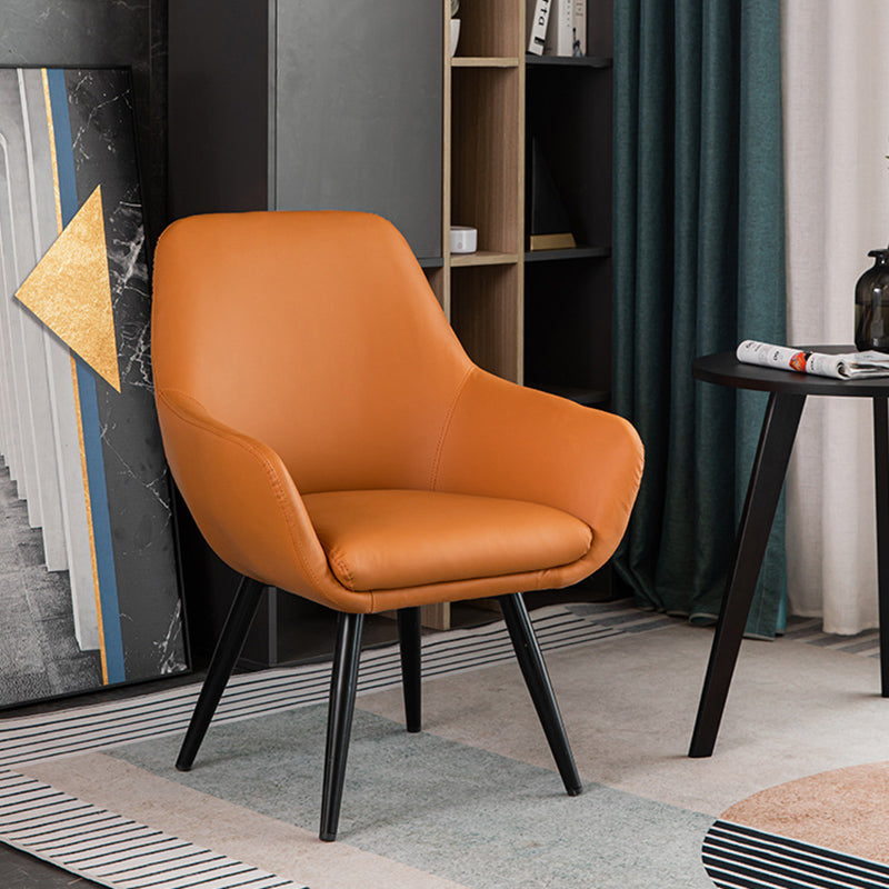 Modern Minimalist Wrap-Style Solid Wood Iron Velvet PU Leather Accent Chair With Backrest For Living Room