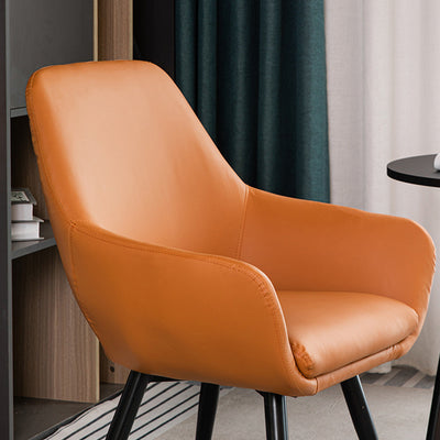 Modern Minimalist Wrap-Style Solid Wood Iron Velvet PU Leather Accent Chair With Backrest For Living Room