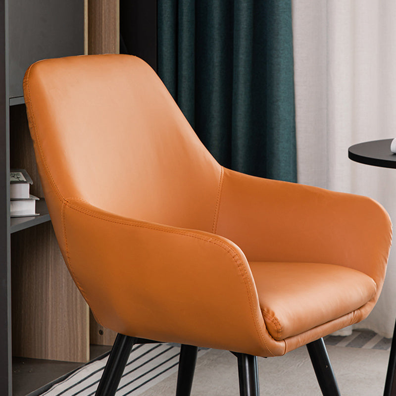 Modern Minimalist Wrap-Style Solid Wood Iron Velvet PU Leather Accent Chair With Backrest For Living Room